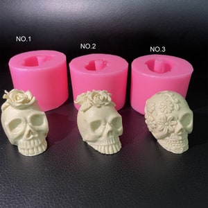 Epoxy Resin Silicone 3D Ghost Straw Topper Mold, Halloween Rose Skull Mold, Craft Supplies