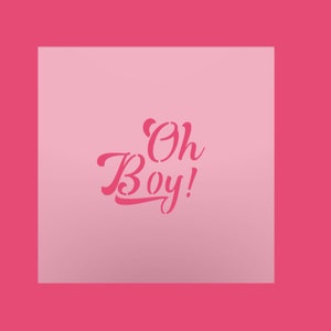 Reusable Baby Shower Stencil For Airbrushing and Cookies - Oh Boy Stencil
