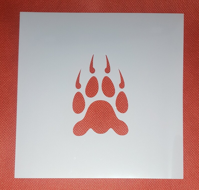 Bear Paw Print Stencil Bear Paw DIY Stencil Stencil - Etsy