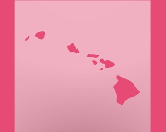 Hawaii State Map Stencil: Reusable DIY Craft & Cookie Stencil