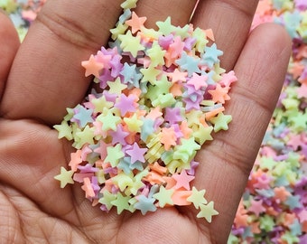5MM Mixed Color Glow-In-The-Dark Star Polymer Clay Sprinkles,Craft Supplies,Luminous Stars Sprinkle Mix, Glow in the dark, NON EDIBLE MIX