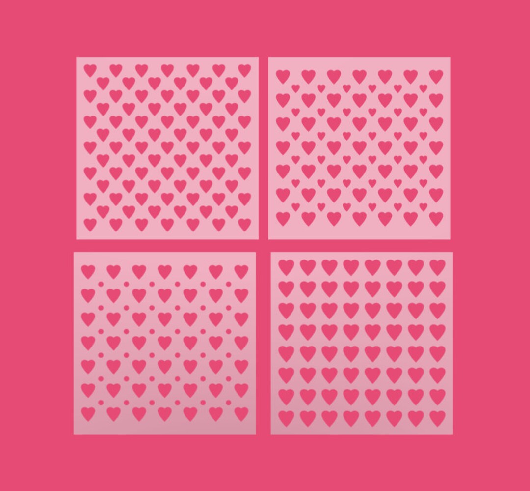 Heart Pattern Stencil, Valentine's Day Decor, DIY Craft, Love Heart ...
