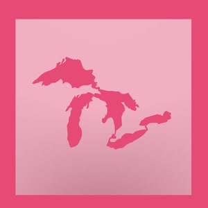 Estêncil de mapa do Grande Lago - Estêncil DIY - Estêncil de biscoito - Estênceis decorativos - Estênceis para venda - Estênceis artesanais - Estêncil reutilizável