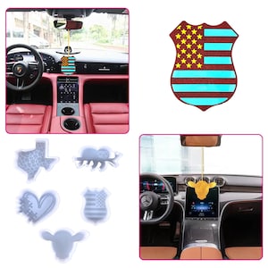 Air freshie Silicone Mold,Texas map, bull head, heart puzzle, sloth, car Air freshner Silicone Mold, Craft Supplies