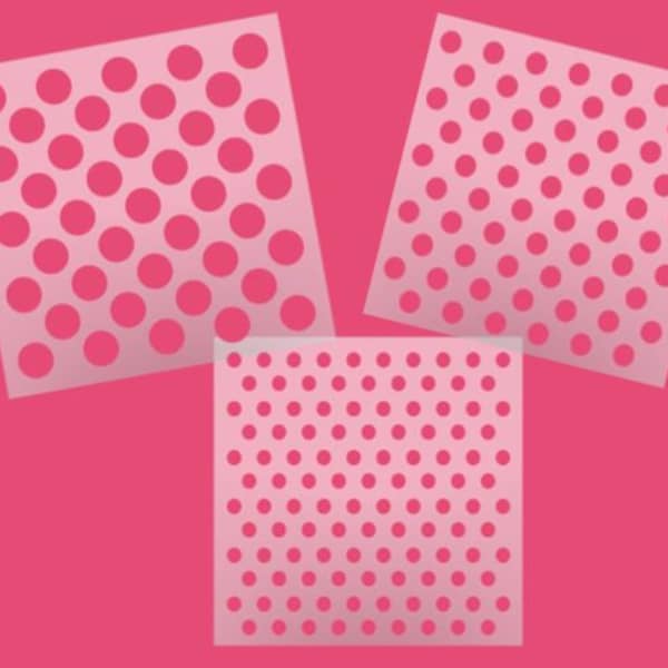 Polka Dot Schablone Set - Kleine, Mittelgroße, Große Punkte - Hintergrund Schablone - DIY Cookie Schablone - Bastelbedarf