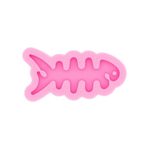 Shiny Fish Skeleton Keychain Mold - Resin Mold - Silicone Keychain Mold,Craft supplies,Resin Craft,Resin Mold