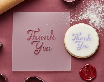 Thank You Stencil - Reusable DIY Cookie Decorating