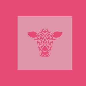DIY Cow Head Stencil - Bovine Elegance Stencil - Farmyard Cow Stencil - Reusable Stencil