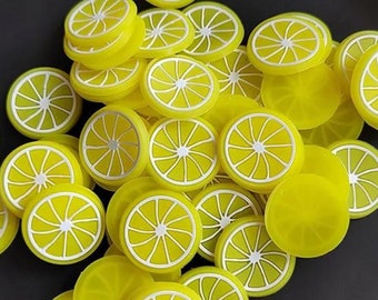 10 Soft PVC Lemon Cabochon - Cute Fruit Shaped Craft Supplies, Perfect for DIY Projects, Jewelry Making, Scrapbooking, Craft Supplies