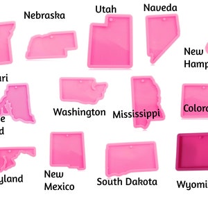 New Different USA Shiny States - USA States Mold - States Keychain Mold,Resin Mold