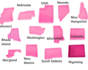 New Different USA Shiny States - USA States Mold - States Keychain Mold,Resin Mold