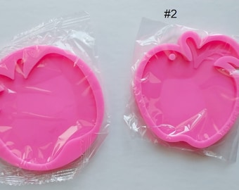 Apple Shiny Keychain Silicone Resin Mold ,Silicone Mold,Silicone Mold for  Resin,Molds for resin,resin molds for keychains,keychain