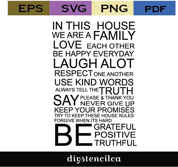 Download In This House We Are A Family Svg In This House Svg Family Etsy