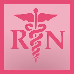 Nursing logo  Stencil  -  RN logo stencil reusable