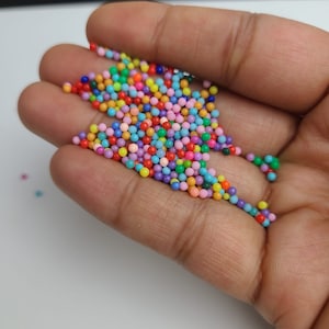 10g Rainbow Nonpareil Sprinkles, 2mm Rainbow , Craft Supplies, Faux Resin Caviar Beads, NON EDIBLE