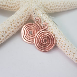Copper spiral earrings