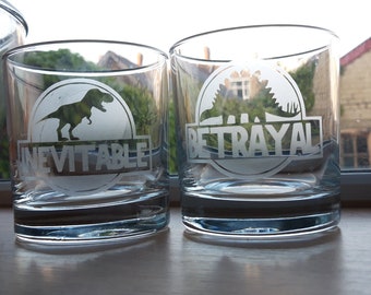 Firefly, serenity  inspired etched glass whisky tumblers, hi-ball or conical, set of 2