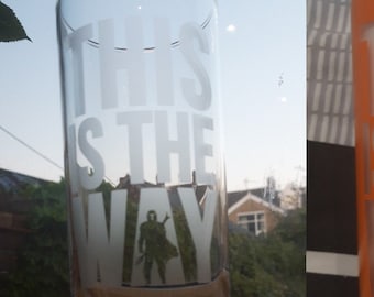 Mandalorian inspired, this is the way etched glass