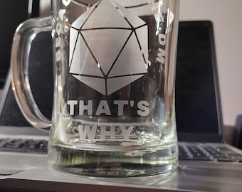 Because I'm the DM - Dungeons and Dragons inspired rpg, board game, etched glass.