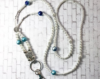 Women's Lanyard, Fashion ID Holder, Beaded Lanyard