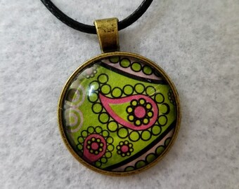 Colorful Paisley Pendant