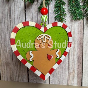 Gingerbread Man Heart Shaped Ornament