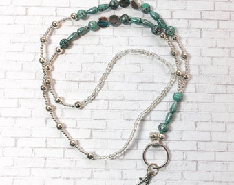 Beaded Lanyard ID Holder, Fashion Badge Necklace for Women