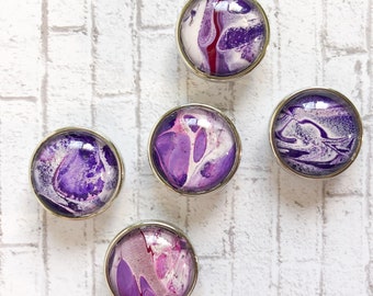 Fluid Art Jewelry, One Of A Kind, Snap Jewelry, Interchangeable, Wearable Art