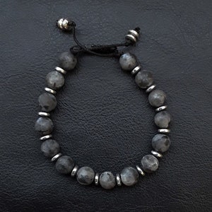 Orpheus’ Aura (Black) Energy infused bracelet, Reiki Charged and is made of high quality Jasper and Hematite gemstones, Protection and Power