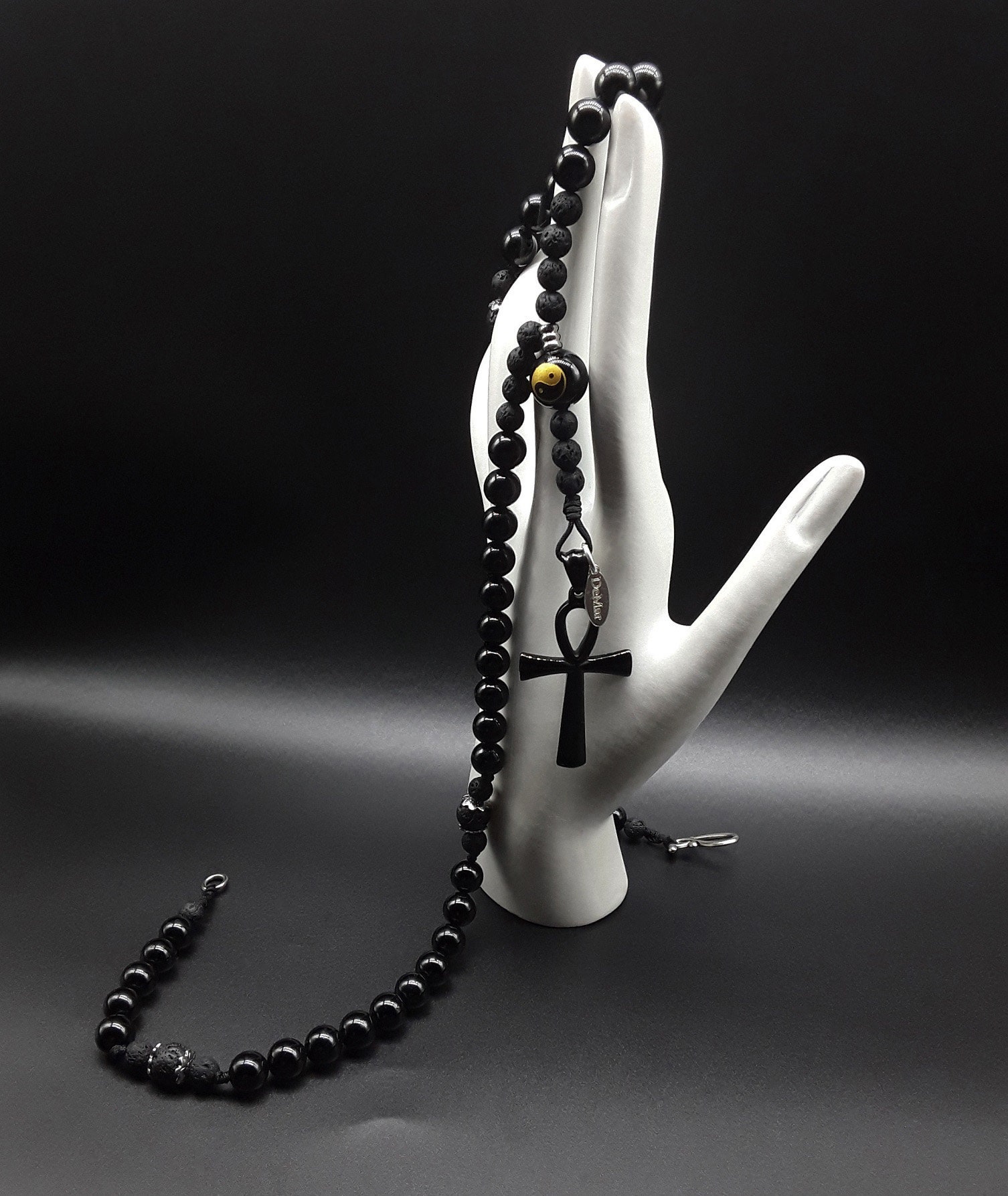 The Yin and Yang 5 Decade Catholic Ankh Rosary Made of High