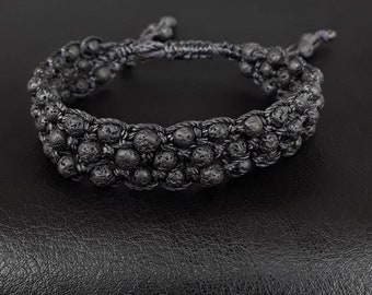 Death Flower of the Soul Lava Stone energy infused gemstone bracelet