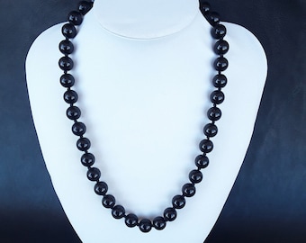 The Black Emperor, pure Black Onyx Silver Necklace