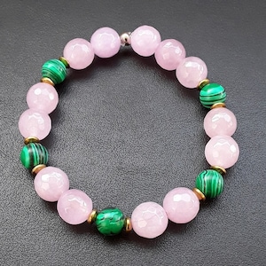 SHIVA - Transcendence bracelet: Bracelet of 8mm beads of Malachite, Hematite and Agate