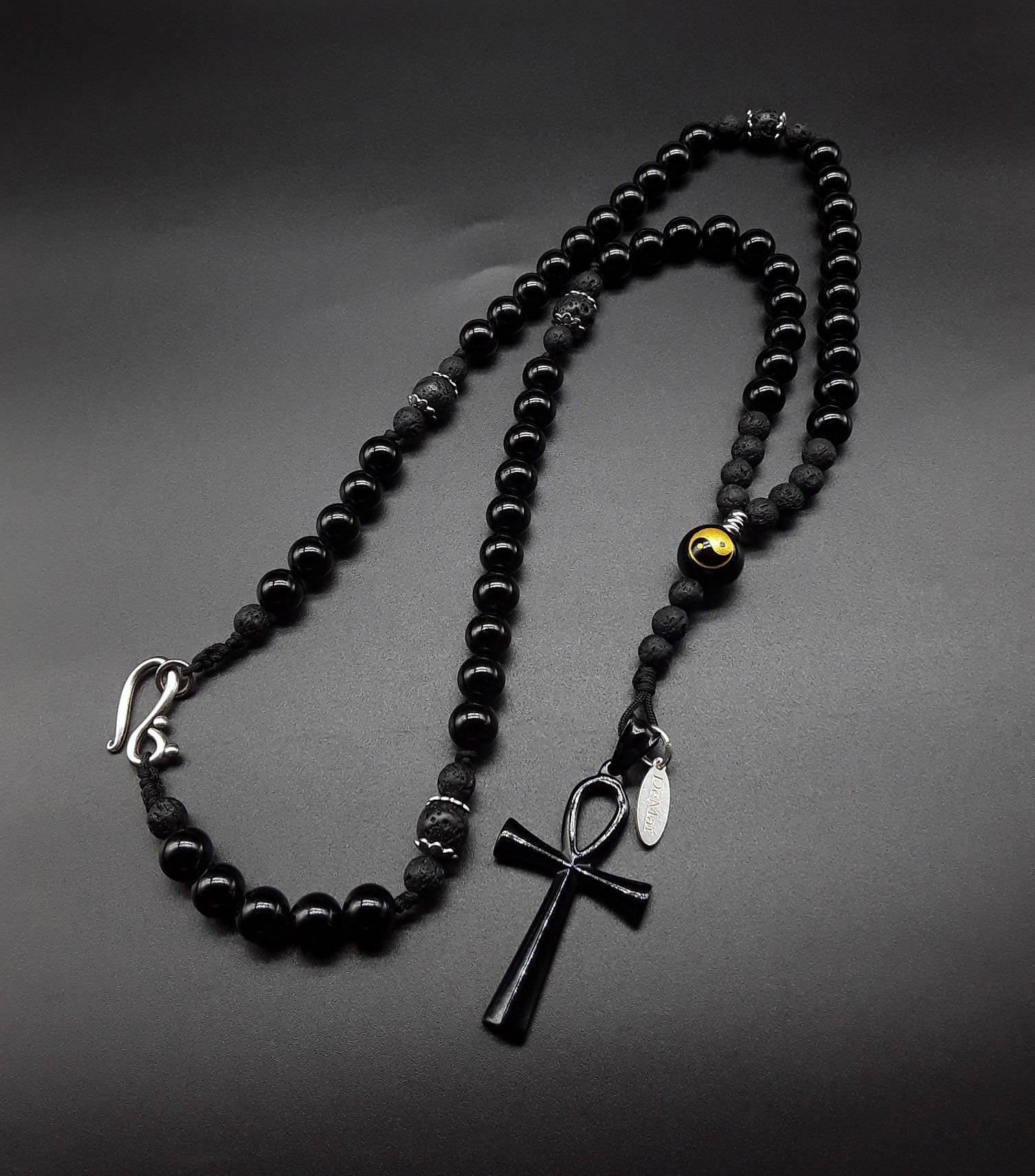 The Yin and Yang 5 Decade Catholic Ankh Rosary Made of High
