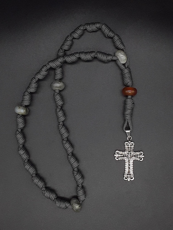 The Crucifix Carnelian Knotted Anglican Rosary Made of Carnelian