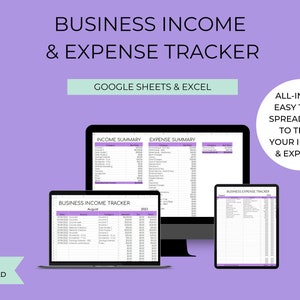 Business Income and Expense Tracker Excel, Business Expense Tracker, Business Income Tracker, Small Business Tracker, Business Excel Tracker