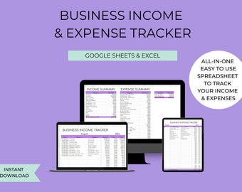 Business Income and Expense Tracker Excel, Business Expense Tracker, Business Income Tracker, Small Business Tracker, Business Excel Tracker