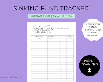 Sinking Funds Tracker, Sinking Fund Tracker, Sinking Fund Printable, Sinking Fund Tracker, Sinking Funds Printable, Funds, Savings Tracker