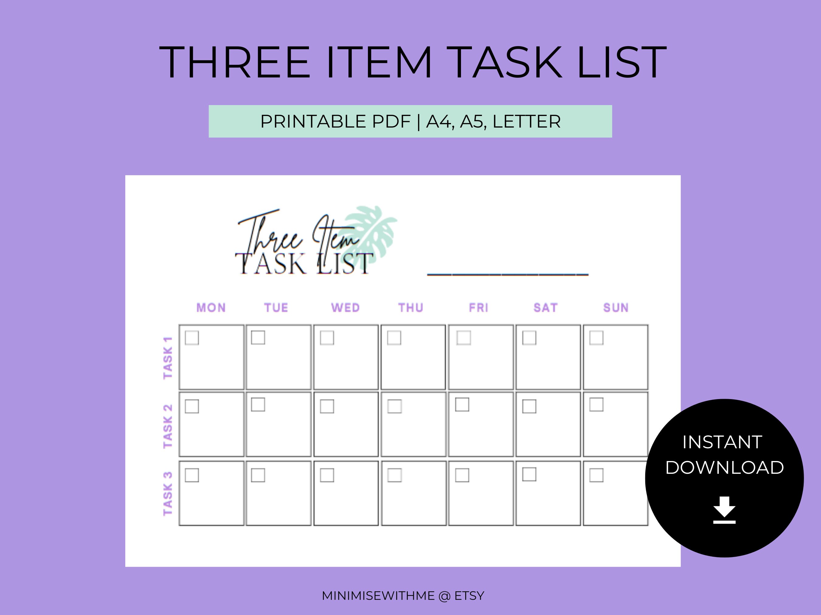 Task List Planner Day Planner Organization Printables - Etsy