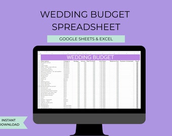 Wedding Budget Spreadsheet, Wedding Budget Worksheet, Wedding Budget Excel, Wedding Budget Template, Wedding Budget Tracker,