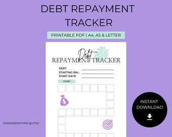 Debt Repayment Tracker Printable, Debt Free Tracker, Debt Free Printable, Debt Printable, Debt Tracker, Debt Pay Off Tracker