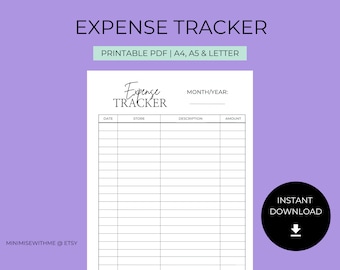Ausgaben-Tracker zum Ausdrucken, Täglicher Ausgaben-Tracker PDF, Ausgaben-Tracker PDF, Ausgaben-Tracker zum Ausdrucken, Monatlicher Ausgaben-Tracker