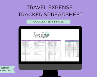 Travel budget, Travel Expense Tracker, Travel Budget planner, Travel Expense Spreadsheet, Vacation Expense Tracker, Travel Spreadsheet