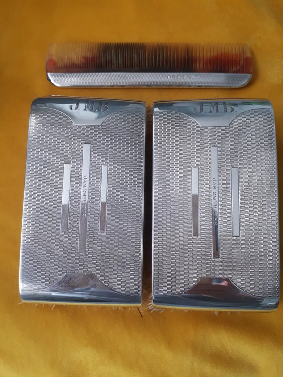 Solid silver hallmarked mens grooming travel set - image 1