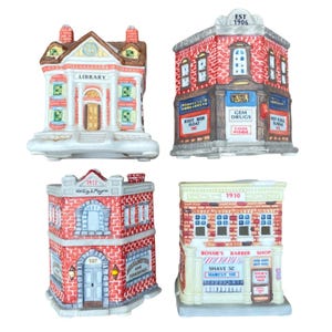 American Landmarks Collection Christmas Village 1994 Ceramic Village Set Of 4