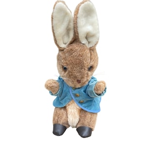 Vintage Eden Toys Peter Rabbit Plush Bunny Rabbit Blue Jacket 15&quot; Beatrix Potter Classic Nursery