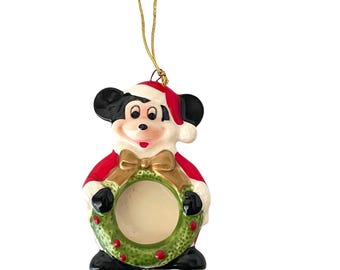 Vintage Disney Schmid 1985 Mickey Photo Frame Vintage Christmas Ornament Rare