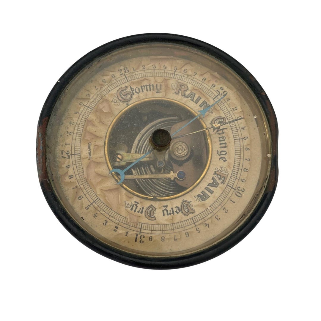 Antique WELCH Brass Barometer GERMANY Gallery Wall Man Cave Decor PARTS ...
