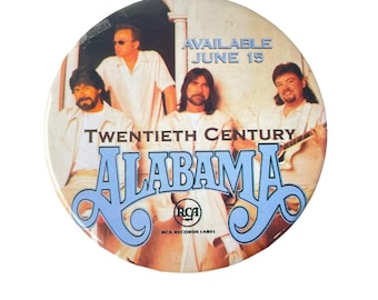 Vintage Twentieth Century Alabama Band Promotional Pinback Button Country Music
