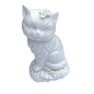 Vintage Aladdin Giftware Cat Lamp Night Light Porcelain Flowers Midcentury Gift